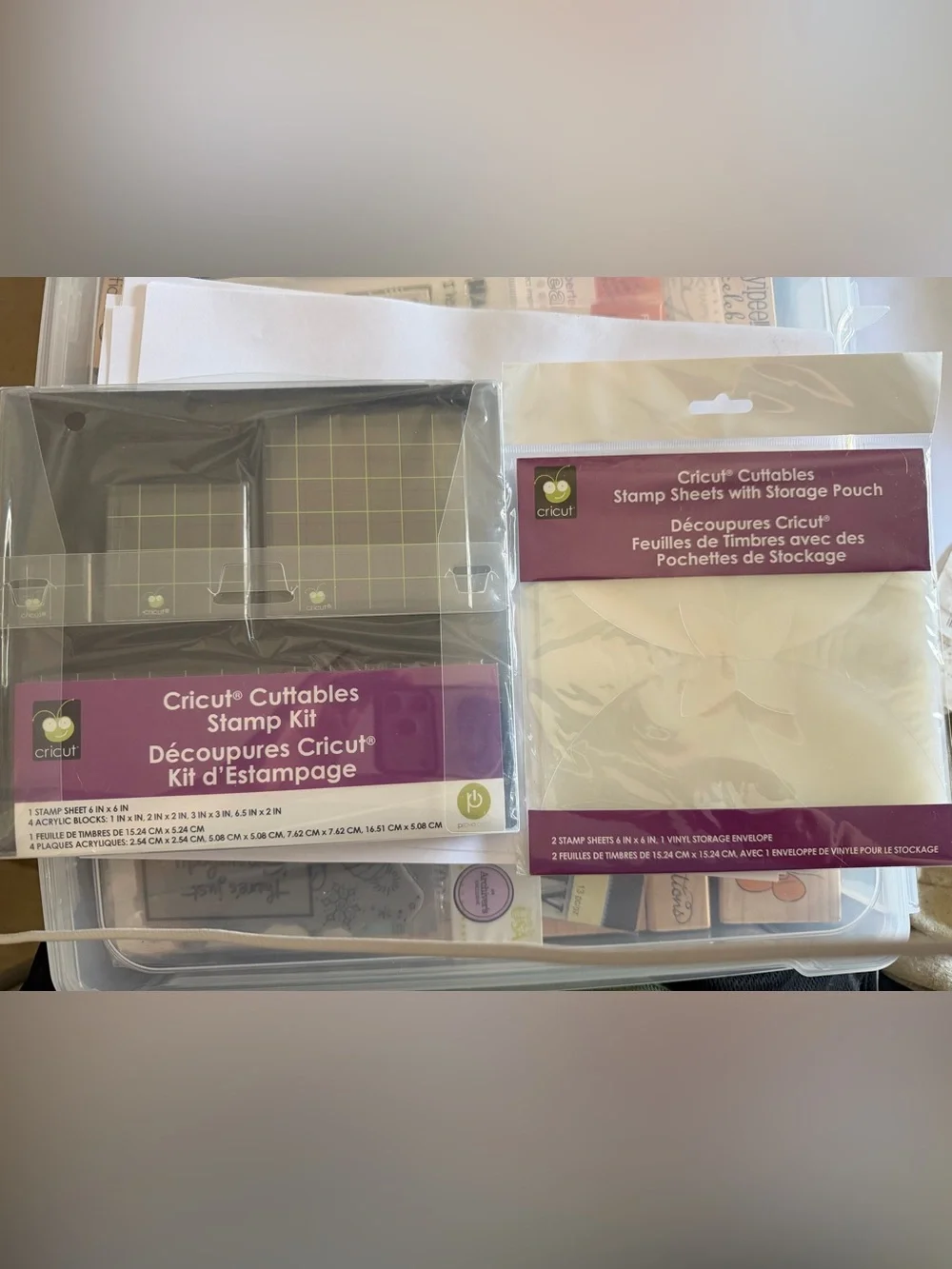 Cricut Cuttables Stamp Kit  Acrylic Blocks & Stamp Sheets with Storage Pouch